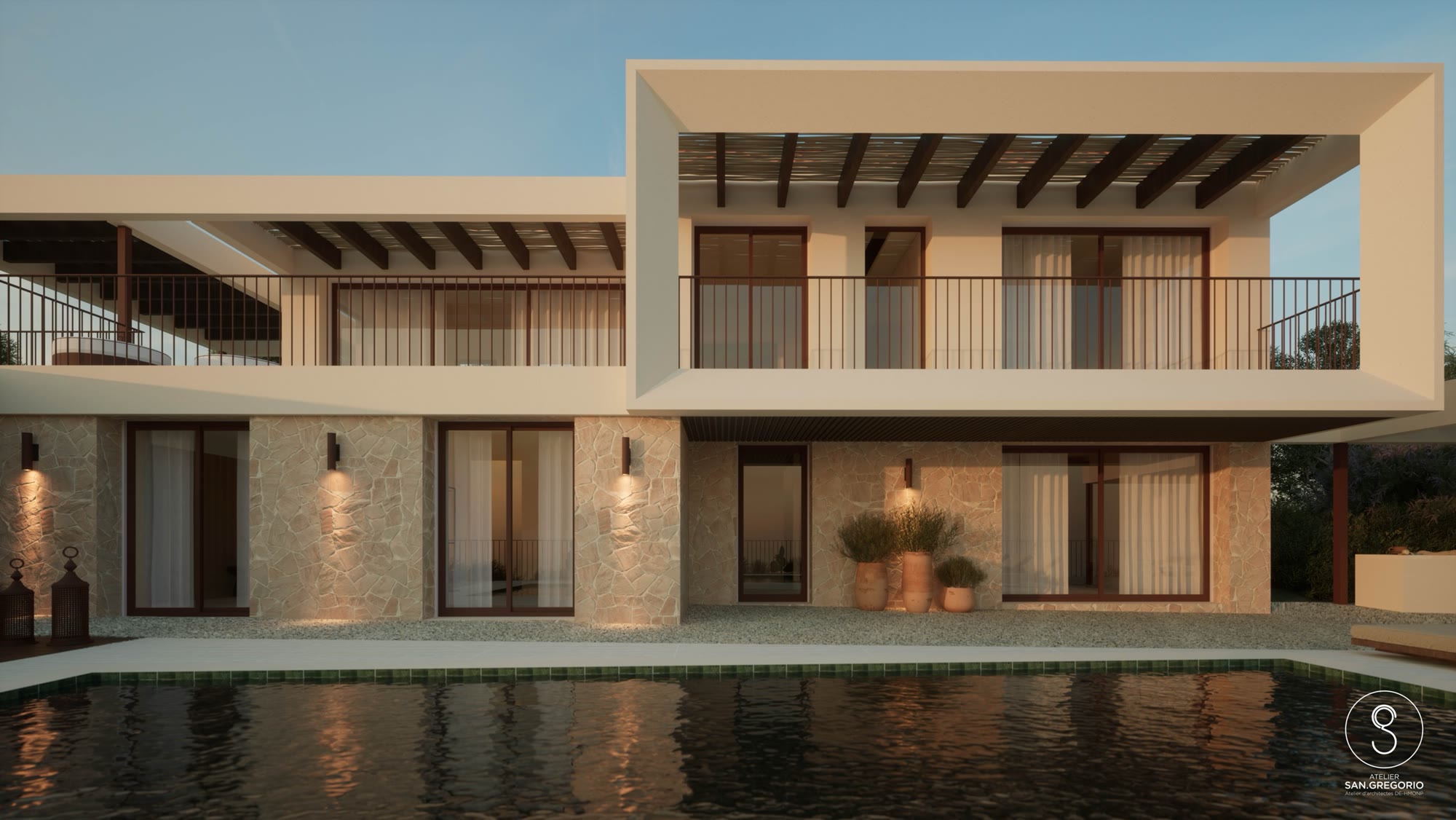 Villa C, côté piscine